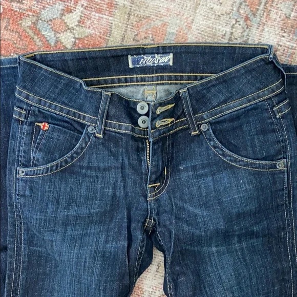 Hudson Denim Dark Rinse Flare Leg Jeans - Picture 5 of 8